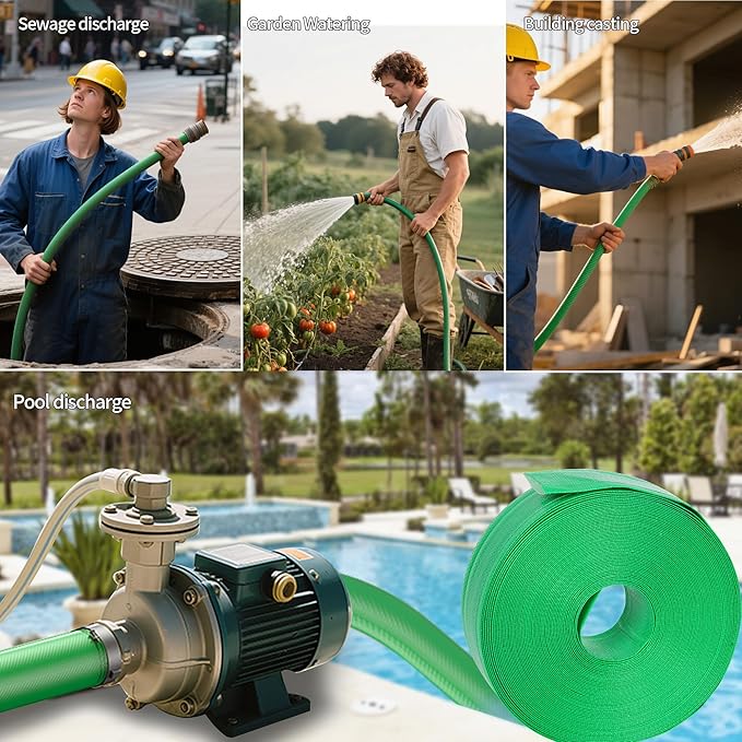 USTAR 2" x 100' Pool Backwash Hose: Pool Drain Hose, Sump Pump Hose with Heavy-Duty 3-Layer, Lightweight, Kink-Resistant for Pool Drain, Irrigation