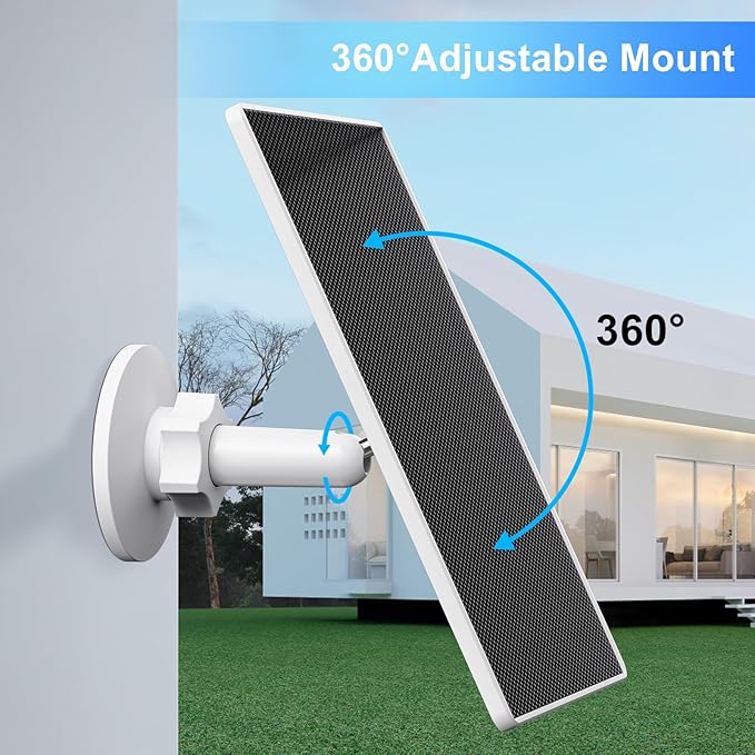 Solar Panel for eufy Camera,6W Solar Panel for Eufy E,2C/2C Pro,2/2Pro,E20/E40,Solo,SoloCam Spotlight,IP65 Waterproof USB-C Solar Panel Charger for Eufy with Micro USB Connector & Rubber Plug