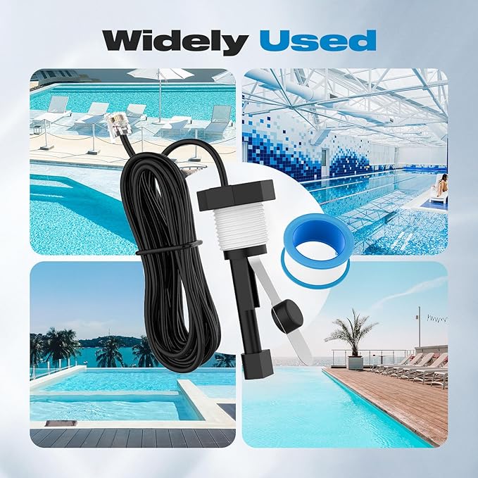 Flow Switch, GLX-FLO-RP for Hayward Goldline Aquarite Salt System Metal Pool Flow Sensor Suitable Hayward Salt Cell and Chlorine Generator with 15ft Cable
