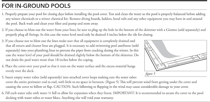 Pool Mate 30 x 50 ft Extra-Strength Blue Winter Pool Cover for Inground Pools, 5 ft Overlap (35 x 55 ft Cover Size), Solid 12 x 12 Scrim, 3.7 oz/yd2, 15-Year Warranty, Style: 273050RPM