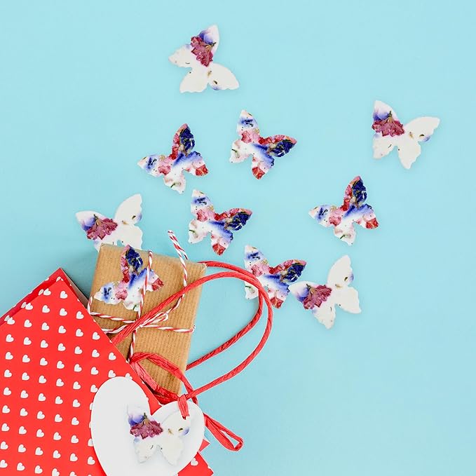 50pcs Small Pink & Purple Butterfly Seed Paper – Writable & Plantable Wildflower, Mom's Gift for Mother’s Day, Use for Wedding, Baby Shower, Party Favors & Easter Decorations