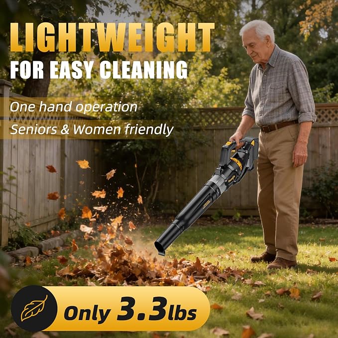 3-Piece Cordless Lawn Care Bundle Compatible with DEWALT 20V MAX Battery: 14" 40V(2x20V) Foldable Lawn Mower, 16" Brushless String Trimmer & 600 CFM Leaf Blower, Tool Only