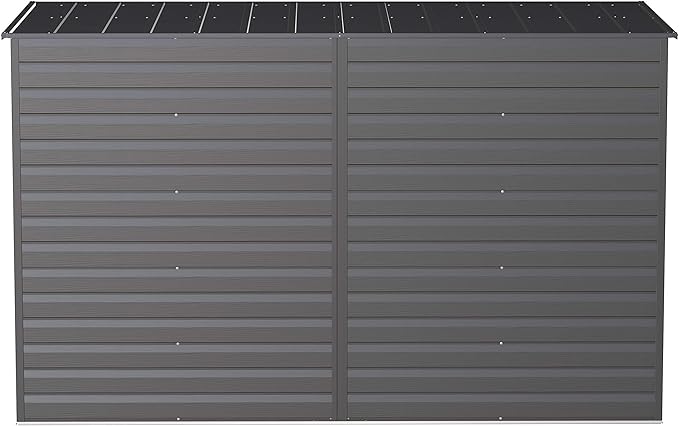 Arrow Select 10' x 4' Outdoor Lockable Steel Storage Shed Building, Charcoal