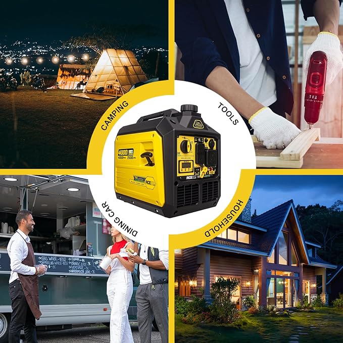 Aceup Energy 4000 Watt Dual Fuel Inverter Generator Portable Quiet 149cc, Gas and Propane Powered for Home, RV-Ready, EPA Compliant