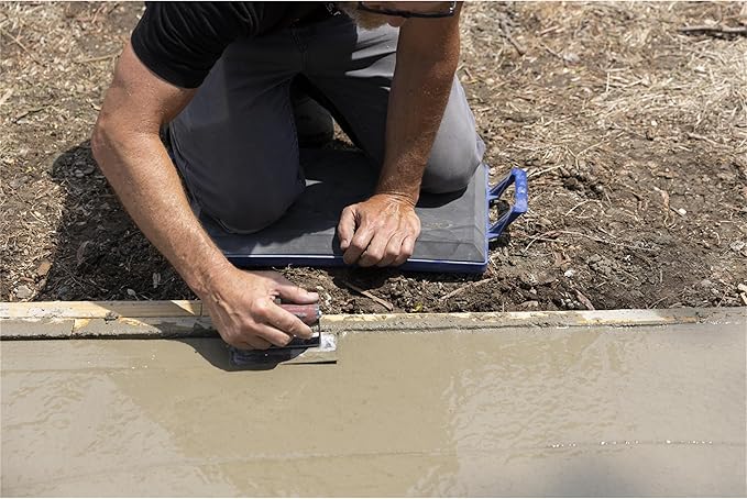 Marshalltown Foam Concrete Kneeler Board with Extra Large Handles, Hard Bottom Foam Kneeling Pad for Concrete Work, 19 x 13 Inch Padded Knee Board for Concrete Finishers, KB451