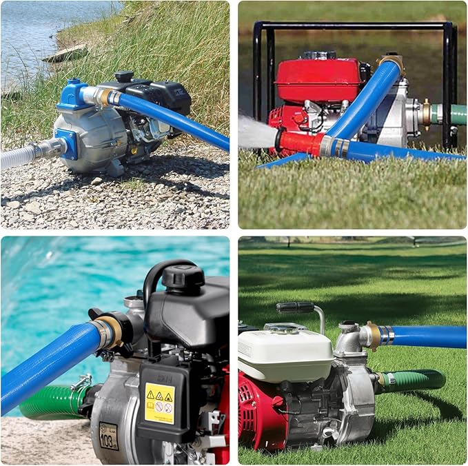 2" x 50 ft Backwash Hose for Swimming Pools, Heavy Duty PVC Lay Flat Water Discharge Hose,Durable Pool Drain Hose with Aluminum Pin Lug Fittings for Pump And Filters