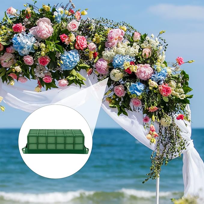 Hahood 24 Packs Floral Foam Cage Rectangle Flower Cage Holders with Floral Foam Flower Arrangement Supplies for Fresh Flowers, Home Wedding Decorations, 11.8 x 4.3 x 3.1 Inches