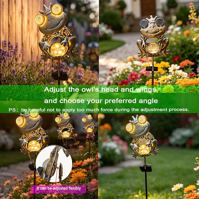 Solar Frog Garden Light,Glowing Eye Solar Lights,Outdoor Waterproof Frog Solar Light for Yard Lawn Pathway Decor,Gift for Nature Lovers(Frog)