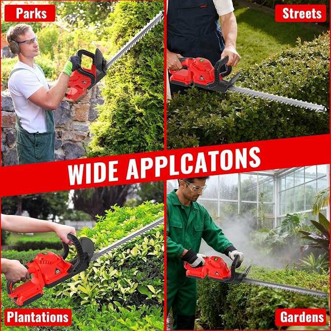 22-INCH Cordless Hedge Trimmer with Rotatable Handle Compatible with Milwaukee M18 Battery, Brushless Motor Trimmers Battery Powered, Electric Hedge Trimmer Cordless Bush Trimmers for Garden-ONLY TOOL