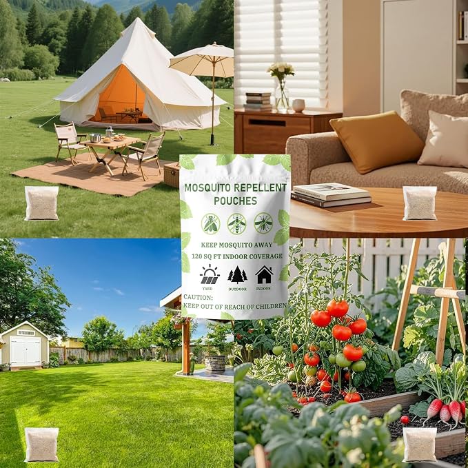 Furiseng|Natural Mosquito Repellent Outdoor Patio (8 Pack),Long-Lasting 60-Day Protection, DEET-Free & Family Safe,Indoor & Outdoor Use,Mosquito Repellent for Yard, Patio, Camping & Travel