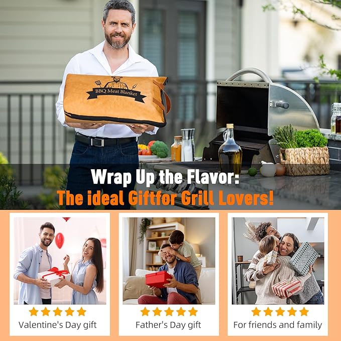 21in BBQ Blanket for Resting Meat-Air Fryer/Dough/Kitchen/Smoker Accessories Party Picnic Camping-Insulated Bag for Brisket/Pork Shoulder/Turkey-Anniversary Birthday Gift for Men