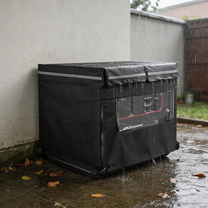 32"L x 24"W x 24"H Generator Tent Cover While Running Heavy Duty Outdoor Generator Covers Shed for Most Generators Up to 15,000 Watt Outside,All-Weather Protection,Black