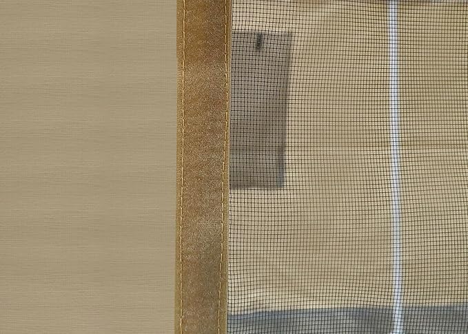 Carport Sidewall Panel with Mesh Windows and Elastic Ball Bungees, for 10x20 FT or 12x20 FT Garage Party Tent Shelter - Beige, One Sidewall Panel Only