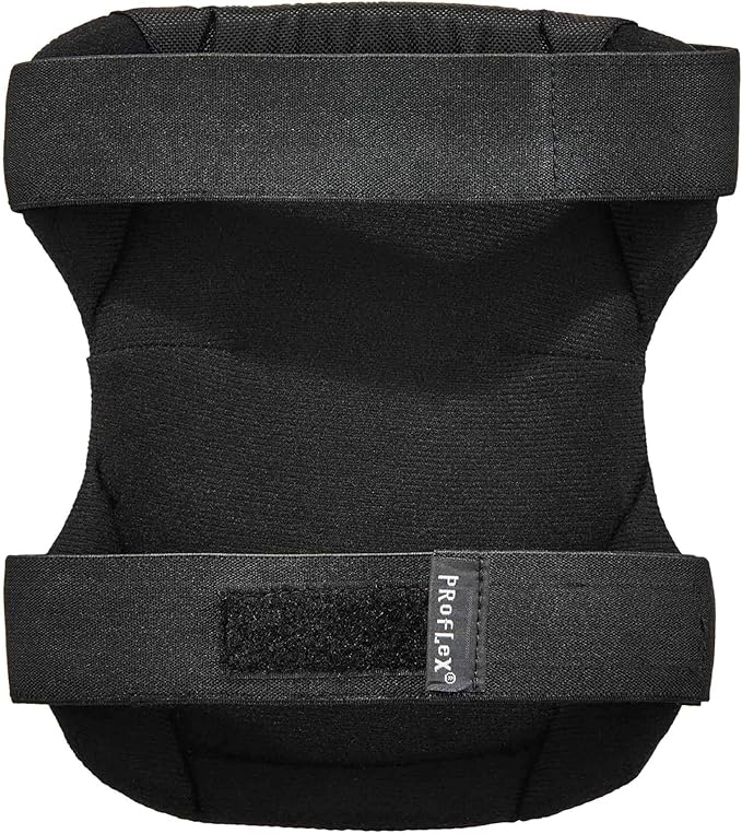 Ergodyne - 18336 ProFlex 335HL Slip Resistant Rubber Cap Knee Pads, Hook & Loop Closure Black Cap