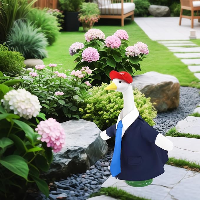 3 Pcs Porch Goose Outfits, for 23-28 Inch Porch Goose,Patriotic Costume for Plastic/Cement Statue for Outdoor Courtyard Garden Terrace Art Decoration (Blue, 23-28IN)