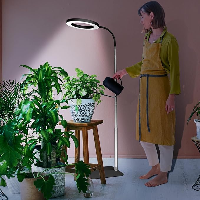 Grow Lights for Indoor Plants - Full Spectrum LED Plant Growing Light with 3H/9H/12H Auto Timer, Height Adjustable (16-67"), 3 Color Modes, 10 Dimming - Sun Lamp for Large Tall Small Plant- Black
