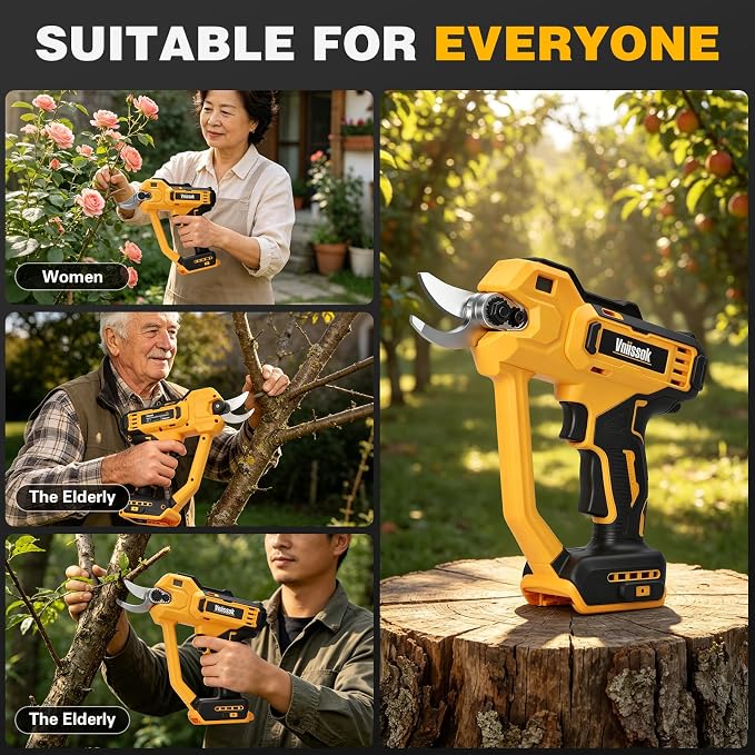 Electric Pruning Shears Cordless Pruner Shears Compatible with DeWalt 20V Battery (No Battery) Perfect for Tree Trimming Gardening, Garden Orchard (Electric Pruning Shears)