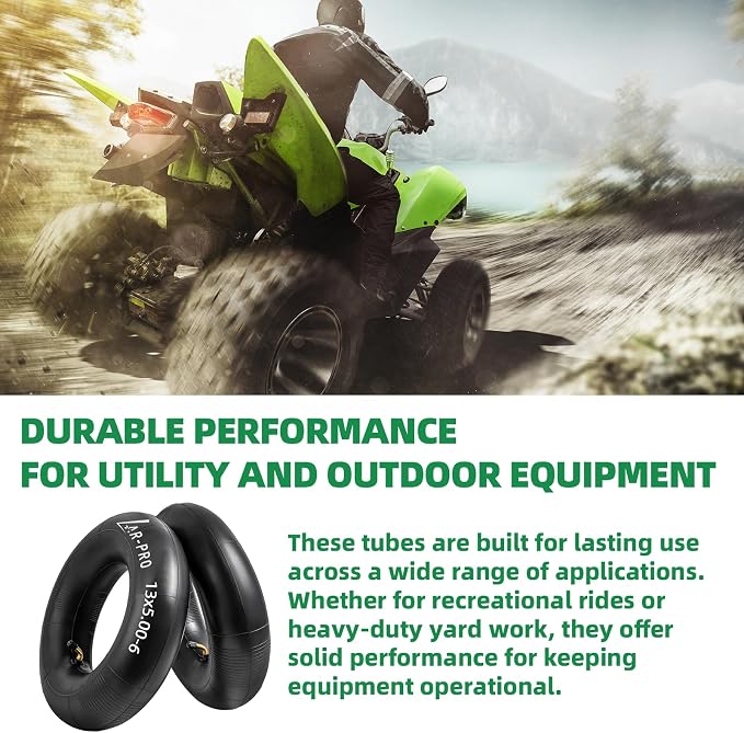AR-PRO (2-Pack) 13x5.00-6 Heavy-Duty Inner Tubes Replacement for Razor Dirt Quad Versions, TR87 Bent Valve Stem, Fits Lawn Mowers, Go-Karts, ATVs, Snow Blowers, Garden Tractors, and More