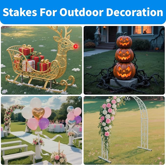 MySit 12 Inch 12 Pack Heavy Duty U Shaped Garden Stakes, 11 Gauge Galvanized Fence Stakes Landscape Staples Metal Yard Stakes for Ground, Drip Hose, Inflatables, Outdoor Decorations