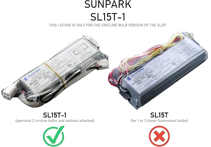 Sunpark SL15T-1 Electronic circline Ballast with lamp Holders Attached