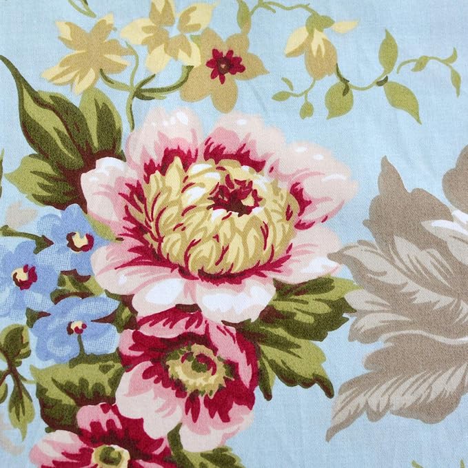 FADFAY Shabby Floral Bedding Elegant Peony Sheets Set Luxury Bedding Collections 100% Egyptian Cotton Deep Pocket, 4 Piece-King Size