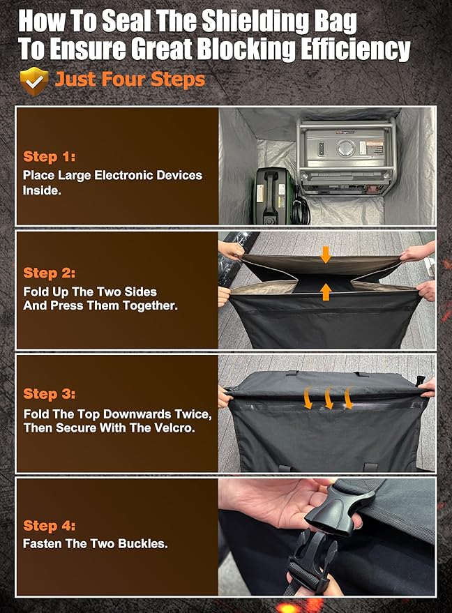 Faraday Bags 30“x24”x24“(283 Liters Capacity) for Large Generators & Electronics,Military-Grade XXL EMF & RF Signal Shielding Cover for Computers Towers,Anti-Hacking,Privacy Protection (Waterproof)