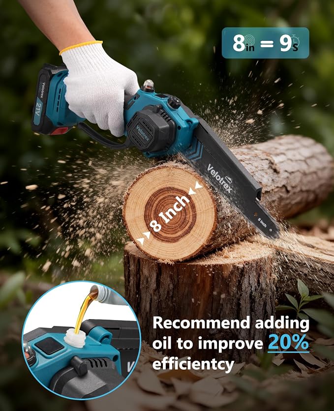 2-in-1 Cordless Pole Saw, 6 and 8 Inch 1000W Brushless Electric Pole Saws for Tree Trimming with 2 Batteries, 16ft Max Reach, Pole Chainsaw for Tree Limb Branch Wood Cutting