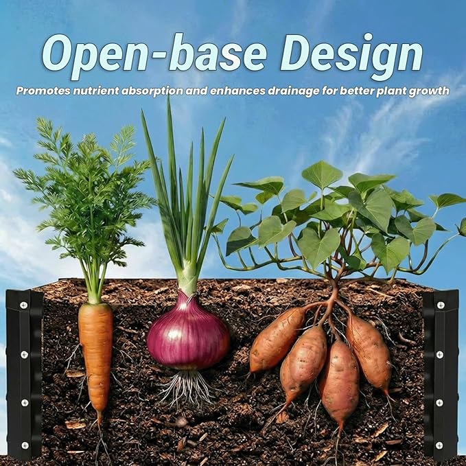 2Packs 8x4x1 FT Raised Garden Beds Outdoor, Planter Raised Beds for Gardening, Vegetables, Flowers, Metal Garden Box, Deep Plant Flower pots Outdoor (Black)