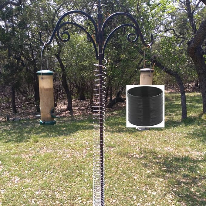 3 PCS Squirrel Baffles Squirrel Guard for Bird Feeders, Squirrel Spring Barriers Squirrel Deterrent Coil Protects Outdoor Bird Feeder Poles
