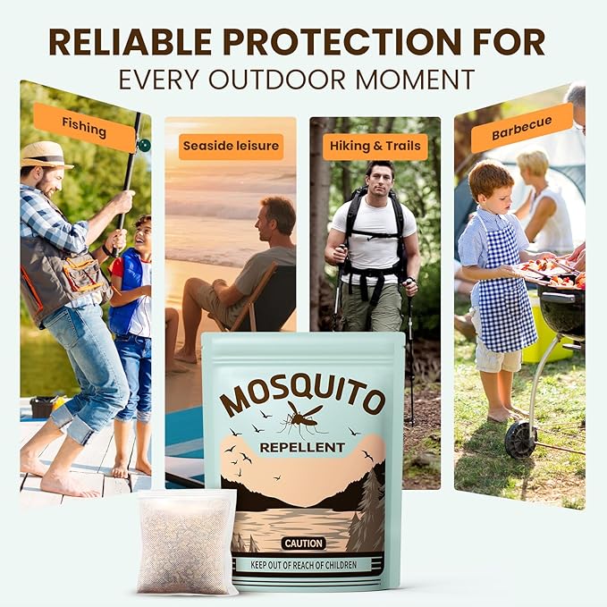 Mosquito Repellent 18 Pouches for Patio & Outdoor, Natural Mosquito Deterrent for Yard, Indoor Mosquito Control for Room & Bedroom, Keep Mosquito Away for Camping, RV, and Home