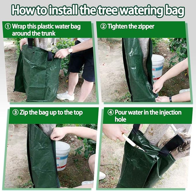 20 Gallon Tree Watering Bags, Reusable, Heavy Duty, Slow Release Water Bags for Trees, Premium PVC Tree Drip Irrigation Bags