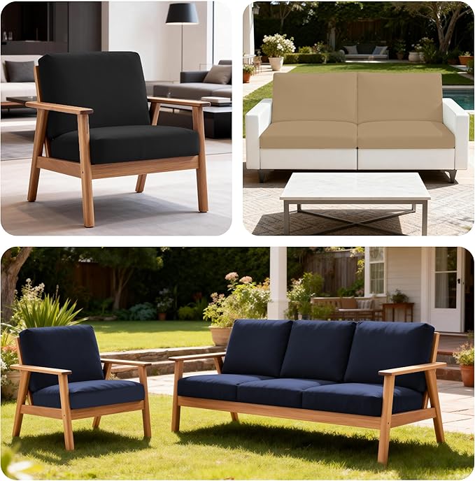 BIETYONE 4Pcs Patio Stretch Cushion Covers,Outdoor Sofa Replacement Cover Slipcovers for Patio Furniture Cushion Covers, Washable Reusable Furniture Protector