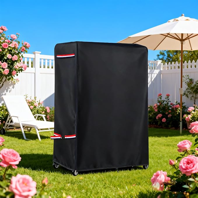 Outdoor TV Cover 48 Inch Weatherproof,With Zipper 600 Heavy-Duty Waterproof Dustproof Outdoor TV Stand Covers For Mobile TV Carts With Floor Stand Base (For 45-50 Inch Mobile TV Cart)