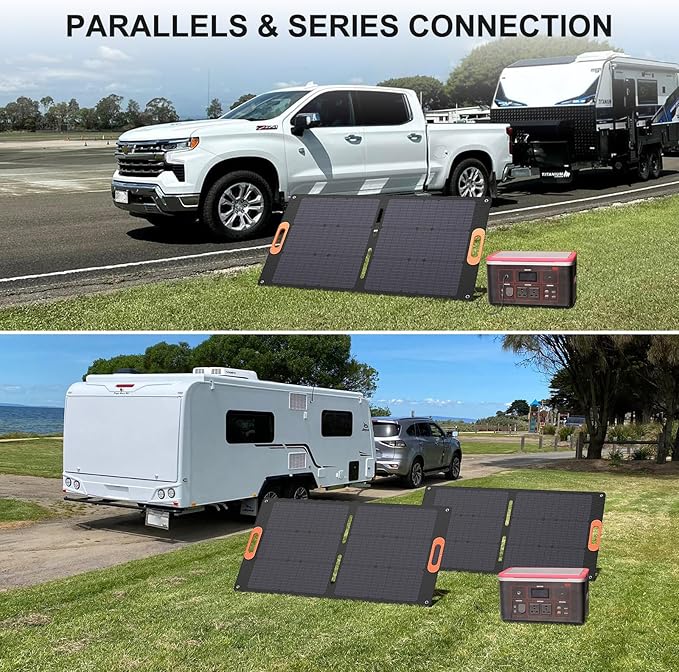 Solarapex 100W Portable Solar Panel, IP67 Waterproof ETFE One-Piece Lamination, 23.5% Efficiency Foldable Charger, USB/Type-C/MC4/XT60/DC8020/Anderson Output for Power Station Camping RV
