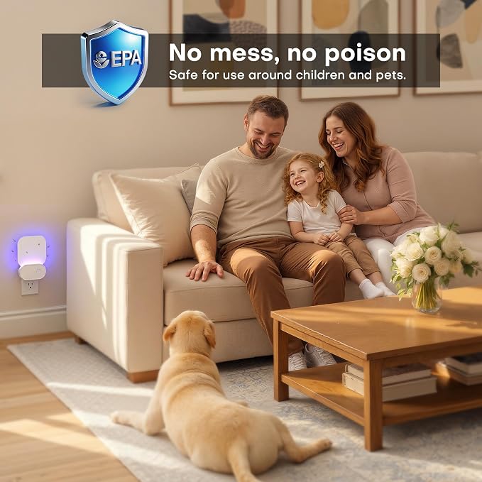 Fruit Fly Traps for Indoors (2 Device + 6 Refills), Gnat Traps for House Indoor, Plug in Fly Trap for Gnats, Fruit Flies, Flying Insects Sleek Design Indoor Safe