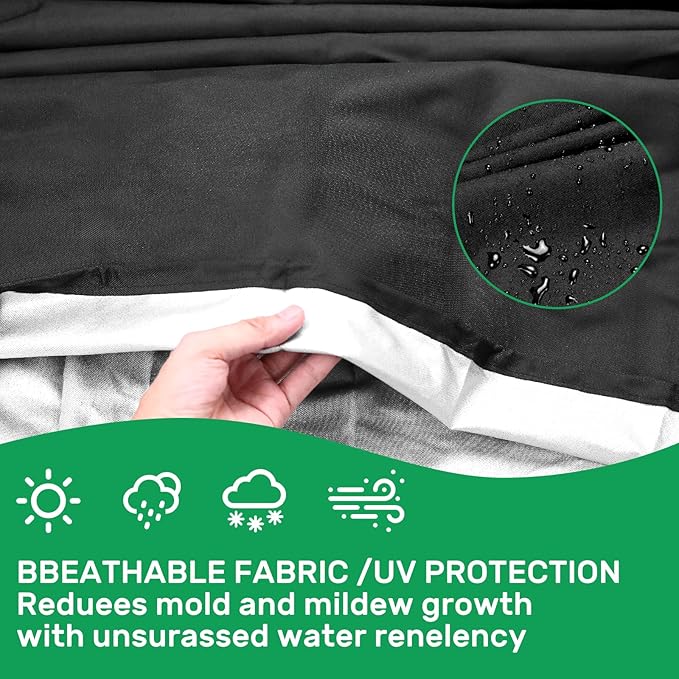 275 Gallon 600D IBC Tote Cover, 1000L, Zipper, Outdoor Water Tank Protective Cover, Black