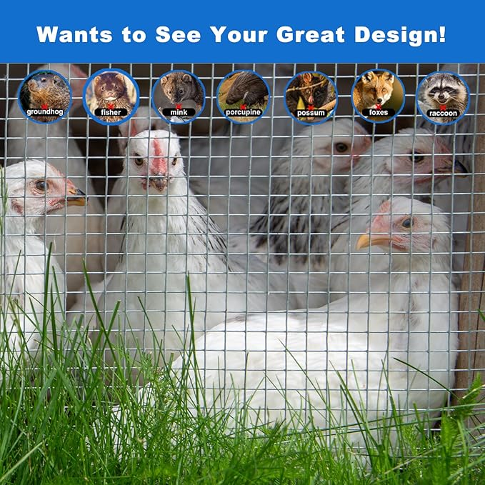 Hardware Cloth 1/4 inch 36" x 100' 23 Gauge - Galvanized Wire Mesh Roll for Durable Chicken Wire Fencing, Snake Fence, and Effective Gopher Barrier Use