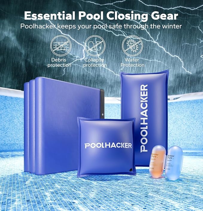 POOLHACKER 2025 Upgrade 30 ft Round Winter Pool Cover - 30ft Round Above Ground, 4 Foot Overlap Extra Thick 420D Pool Cover with Pulley and Cable