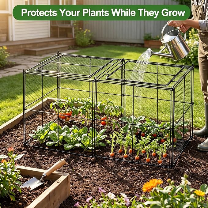 Crop Cage, 45"×23"×24" Garden Cage to Keep Animals Out, Chicken Wire Cloche, Heavy-Duty Plant Protector for Raised Garden Bed, Protect Vegetables from Rabbits Squirrels