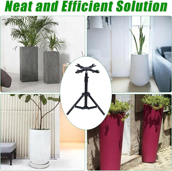 Plant Risers for Inside Pots, Metal Planter Inserts Pot Filler, 12-22" Rise | Planter Inserts for Large Pots, Adjustable Height Pot Lift Stand, 4.3-8.6" Top Base, for Indoor Outdoor Tall Taper Planters