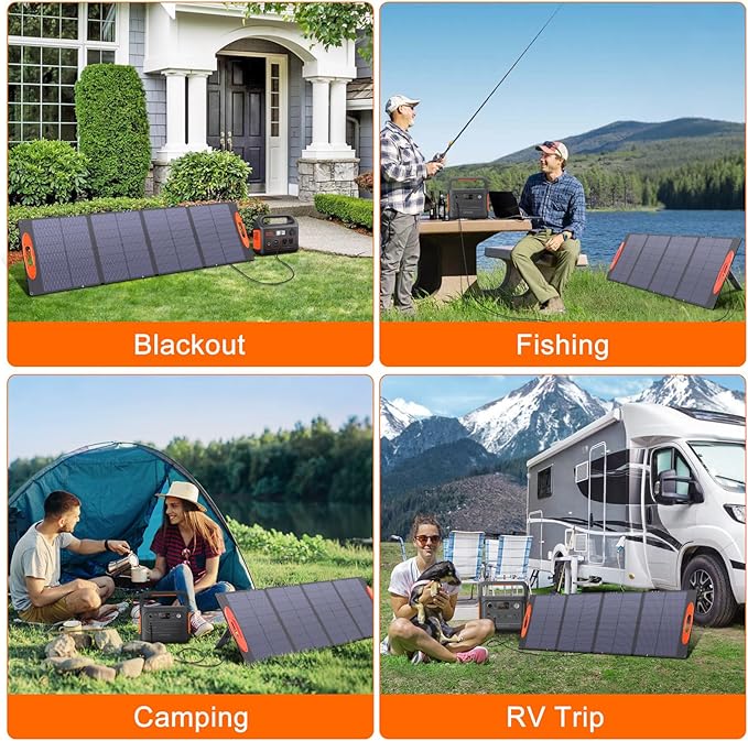 SOKIOVOLA N-Type 16BB 120W Portable Solar Panel for EF/Jackery/Bluetti/Anker Power Station 25% High Efficiency Foldable Solar Panel Charger with QC3.0 USB-A &Type-C Output IP68 for Outdoor Camping RV