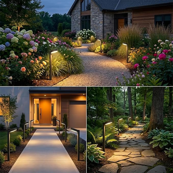 Upgraded Solar Pathway Lights Outdoor Waterproof 2 Pack 3 Color Temperature Solar Garden Lights (Warm /Neutral /Cool White), Enhanced Brightness LED Landscape Lighting for Yard, Lawn, Walkway.