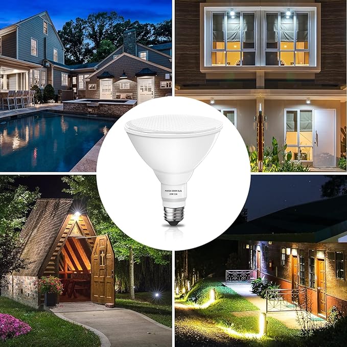 Gonhom Par38 led Flood Lights Outdoor Light Bulb,Dimmable 1800LM,20W Replace up to 200W,Outdoor Flood Light Bulbs for Backyard,Garage,Porch,Garden,2 Pack 5000K Daylight