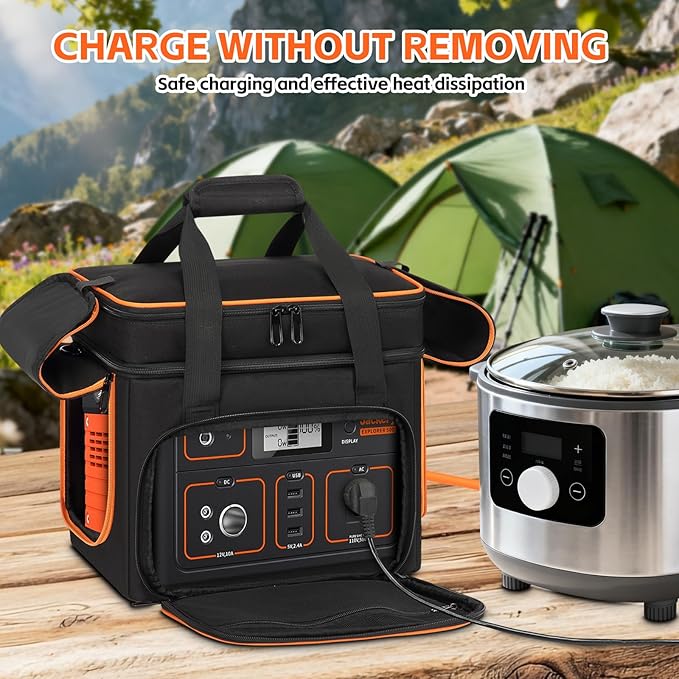 Skureay Portable Carrying Case Compatible with Jackery Explorer 500/500 v2, Flip-top Design, Double-Layer Soft Power Station Storage Bag for Accessories/Charging Cable/Solar Generator