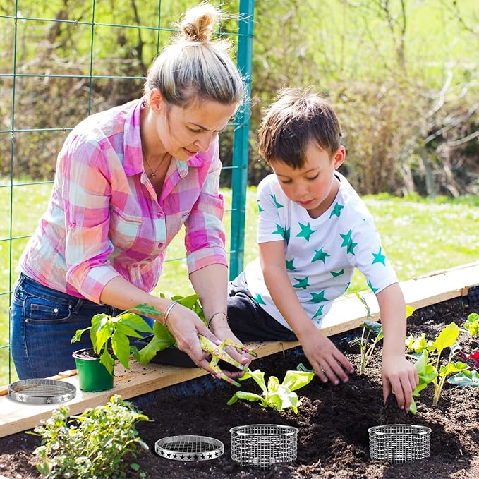 2pack Underground Worm Composting Bin, Metal Compost Bin for Recycling Kitchen Food Waste, Outdoor Worm Compost Bin with Holes and Lid Use in Outdoor Garden Vegetable Patch Backyard