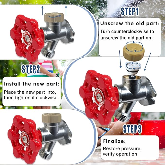 Outdoor Faucets Repair Kit, ASSE 1019-A Water Hose of Home Improvement, ABS Plastic Anti-Siphon Valve Repair for Vacuum Breaker Outside Faucet,1 Pack