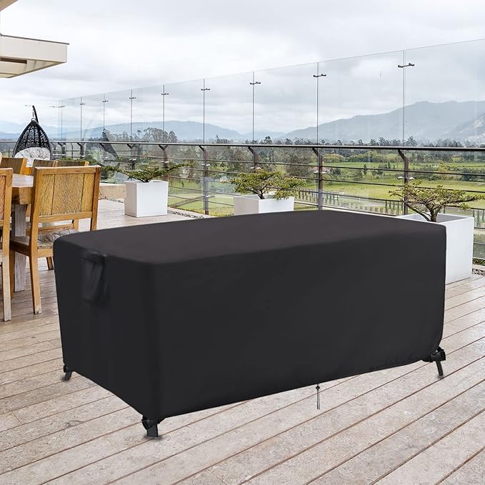 Outdoor Dining Table Cover, 60 Inch Rectangle Patio Dining Table Cover, Waterproof Outside Table Covers Furniture Covers - 60 X 38 X 28 Inch