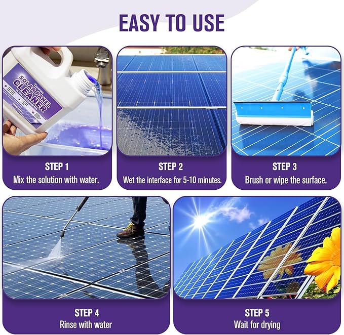 Teexpert Solar Panel Cleaner (32oz Makes 150 Gallons), Ultra Concentrated Glass & Solar Panel Cleaning, Pro Quick Dry Streak-Free Remove Dirt, Dust, Droppings, Fingerprints, Oils & Water Spots