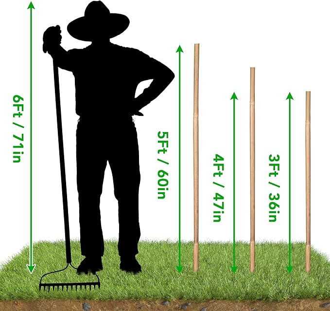 SWANGSA 75 Pack 5Ft (57.5inch) Garden Bamboo Stakes for Plant Support, Garden Poles for Tomatoes, Beans, Flowers, Potted, Indoor and Outdoor Climbing Plants