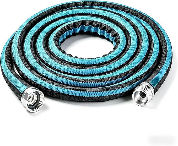 Short Garden Hose 10ft – Lightweight & Flexible Water Hose – Connectable, No-Kink, Leak-Proof Washer Included for Balcony, RV, Bathroom